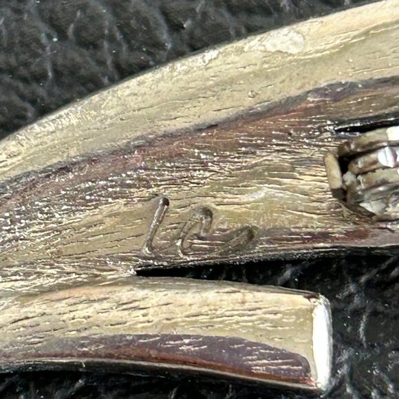 Vintage Shooting Star Silver Toned Clear Rhinestone Brooch Signed - Picture 3 of 4